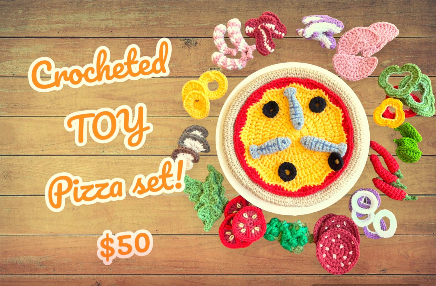 Crocheted Pizza Kit